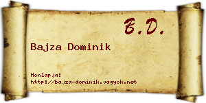 Bajza Dominik névjegykártya
